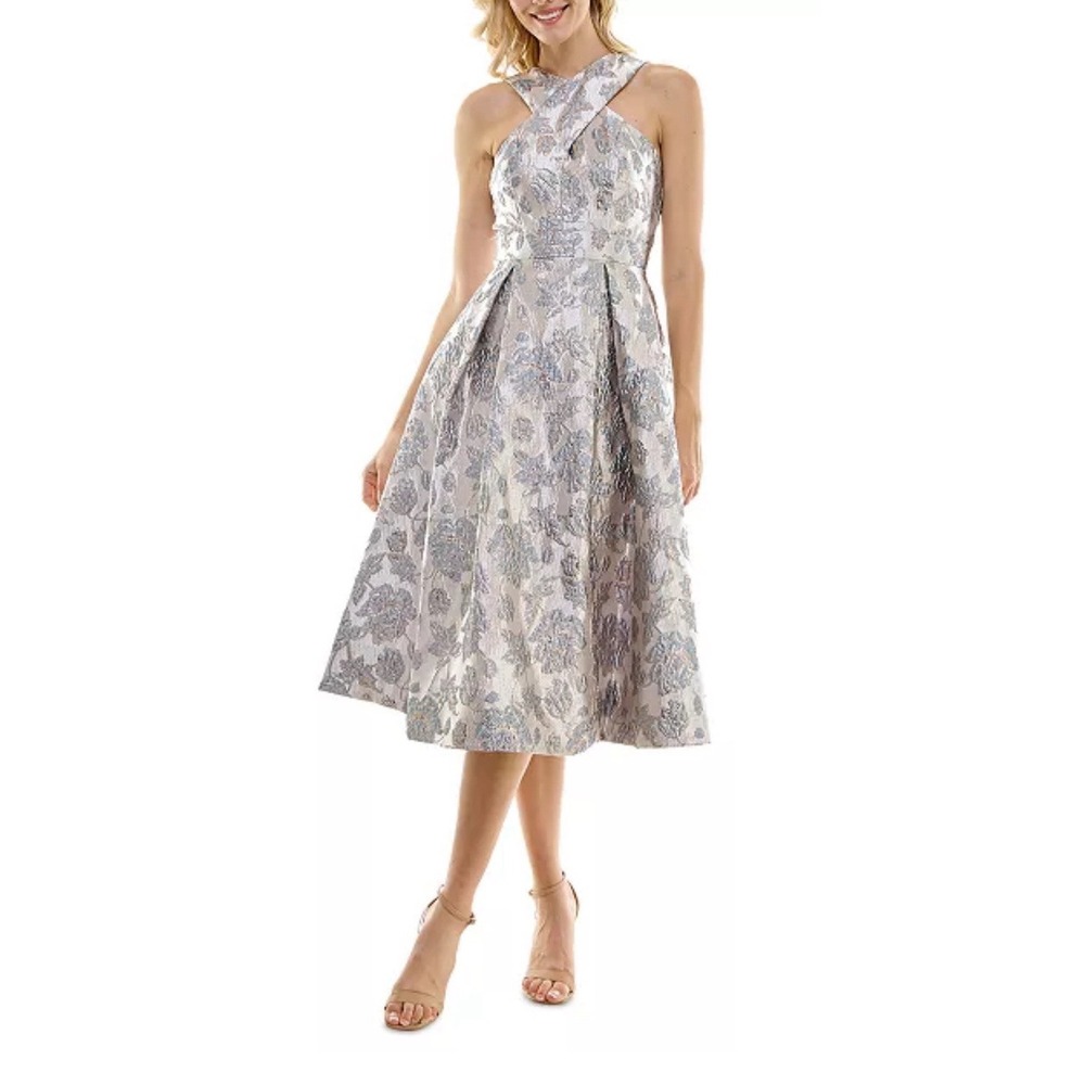 Maison Tara Women's Floral Brocade Halter Dress NWT‎ Size 10
